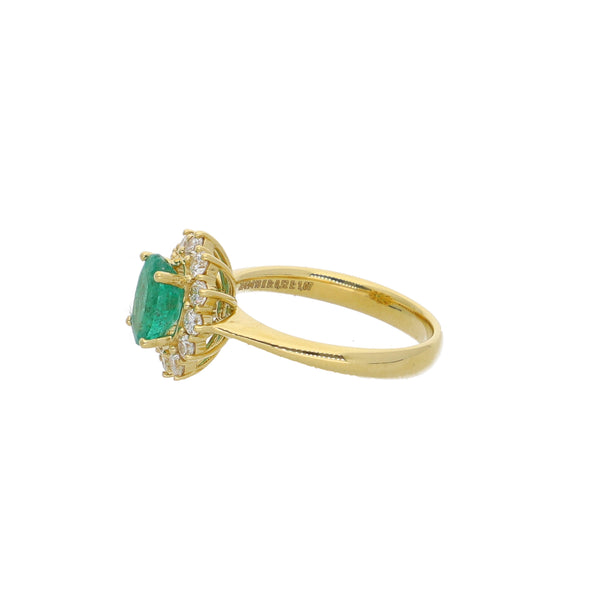 Anillo Oro Amarillo Esmeralda y Brillantes AN2507002