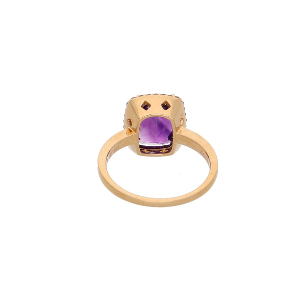 Anillo Oro Rosa Amatista y Brillantes AN2507003