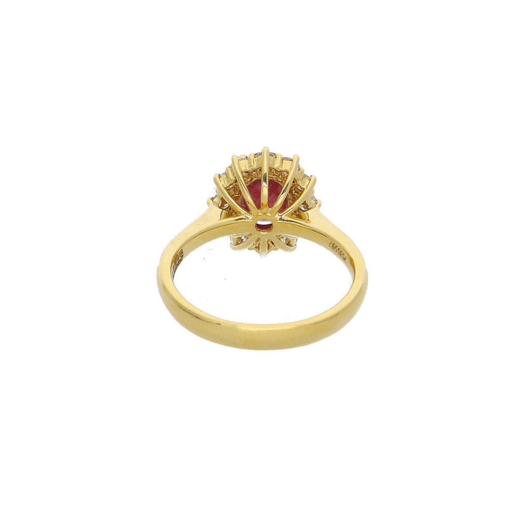 Anillo Oro Amarillo Corindón y Brillantes AN2507004