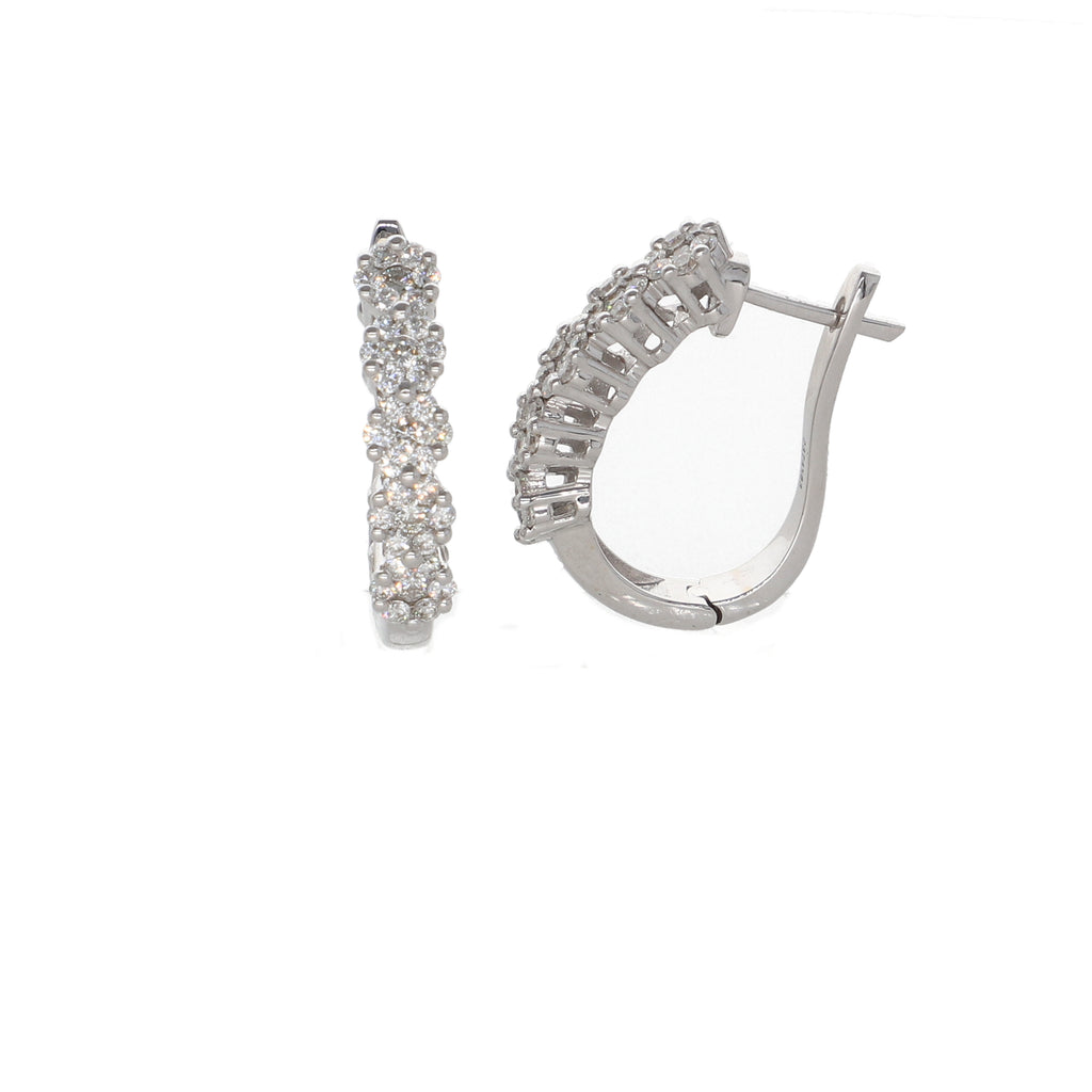 Aros Oro Blanco Argolla Brillantes Halo AR2507012