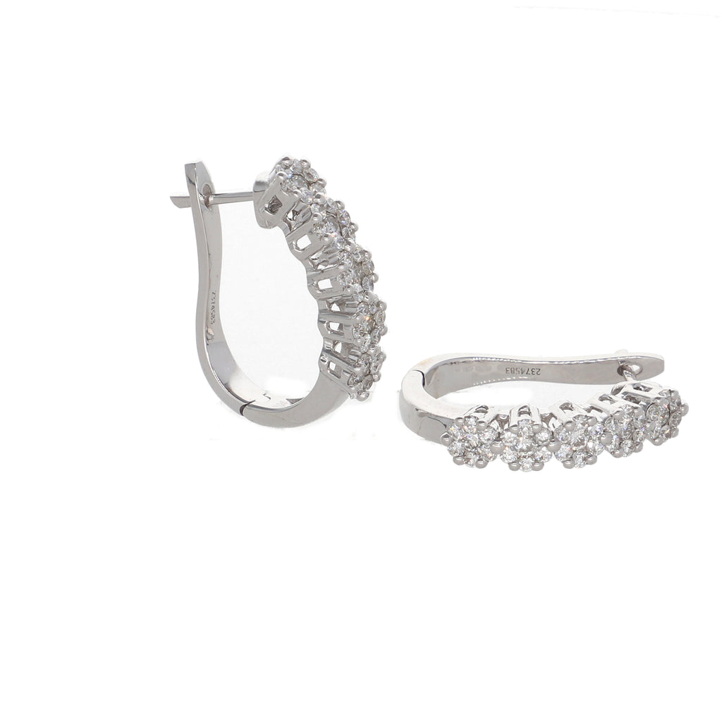 Aros Oro Blanco Argolla Brillantes Halo AR2507012