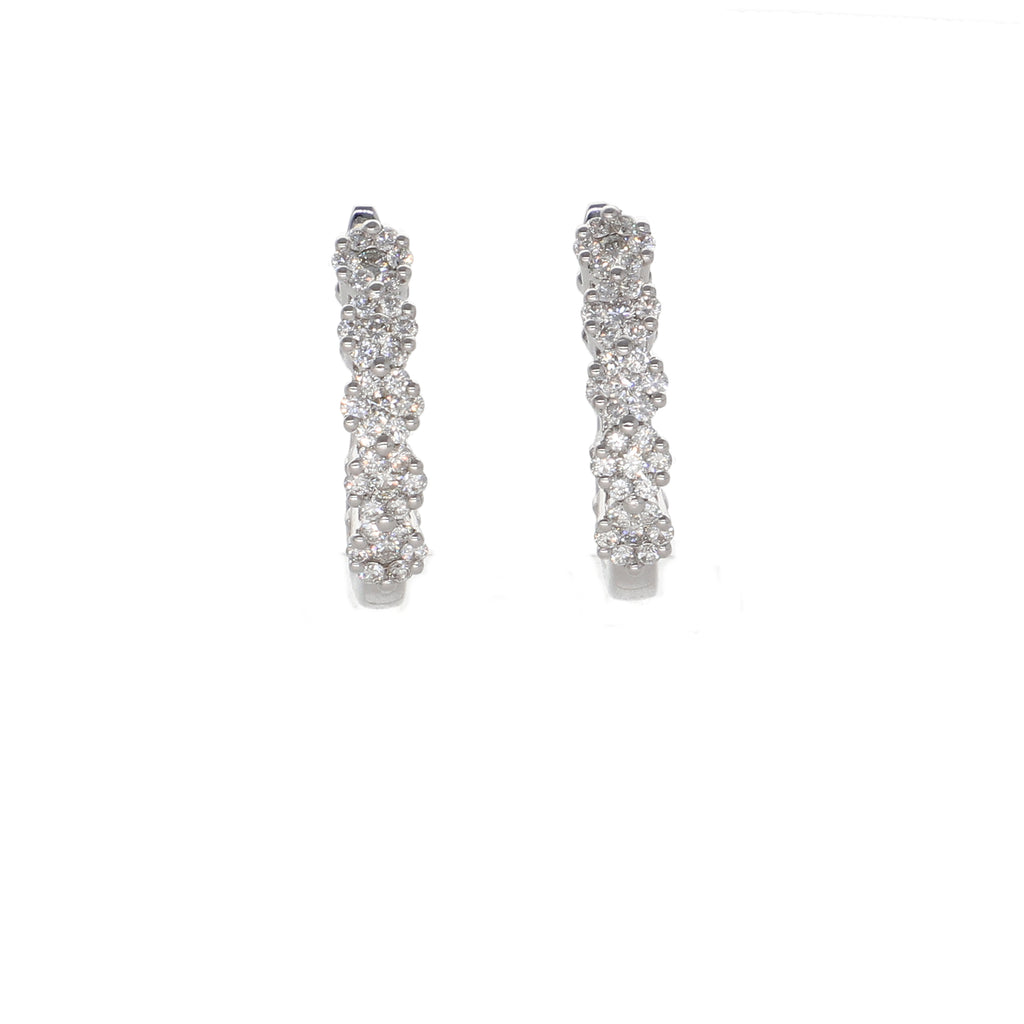 Aros Oro Blanco Argolla Brillantes Halo AR2507012