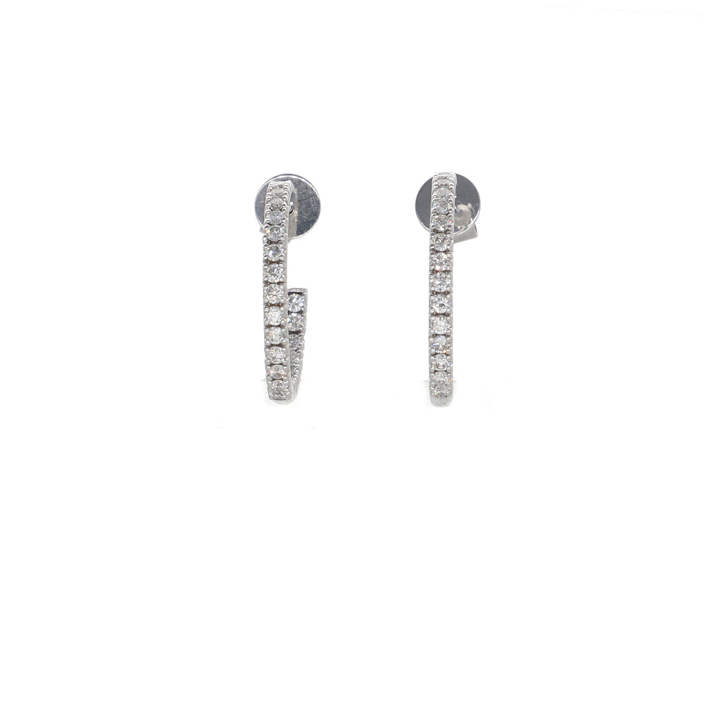 Aros Oro Blanco Argolla y Brillantes AR2507013