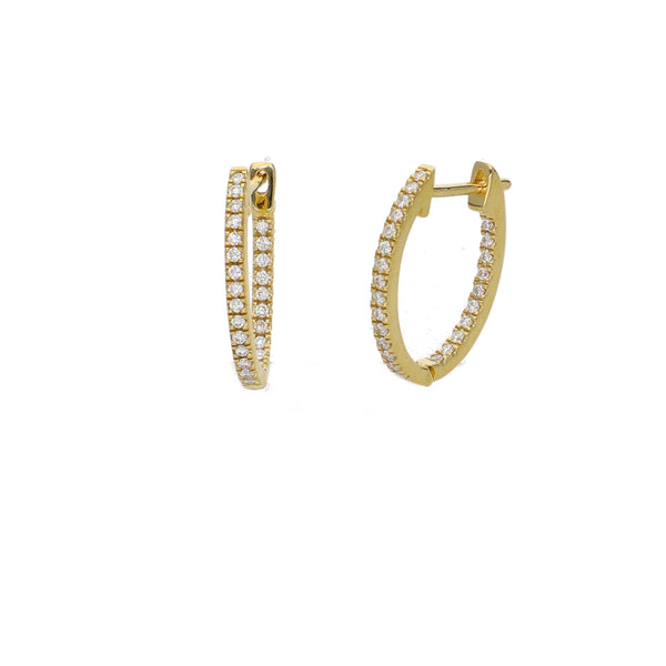 Aros Oro Amarillo Argolla y Brillantes AR2507014