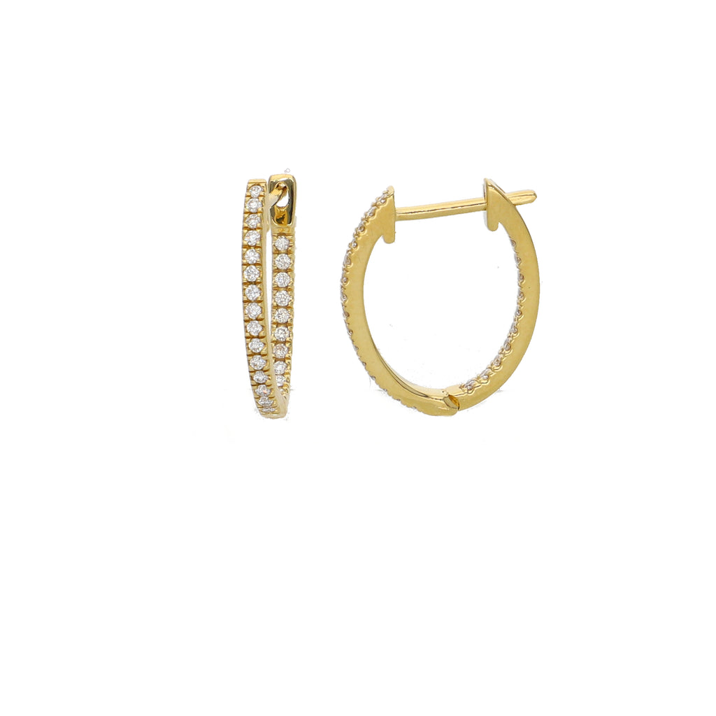 Aros Oro Amarillo Argolla y Brillantes AR2507014