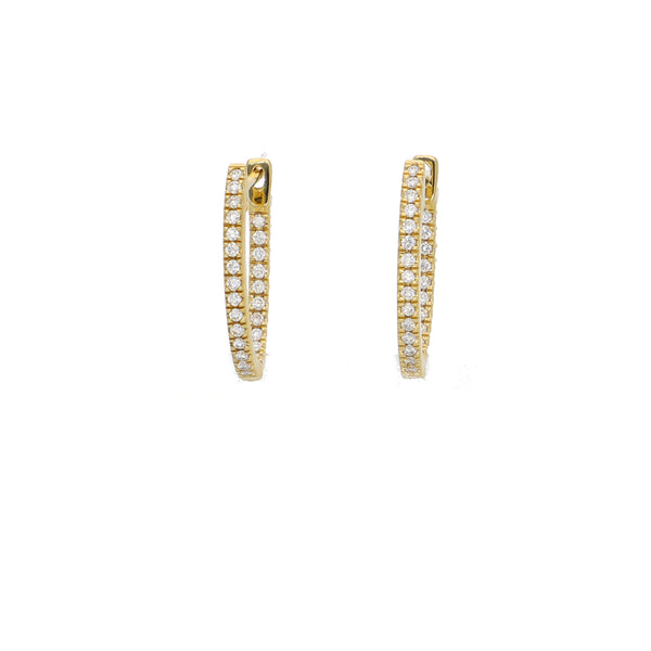 Aros Oro Amarillo Argolla y Brillantes AR2507014