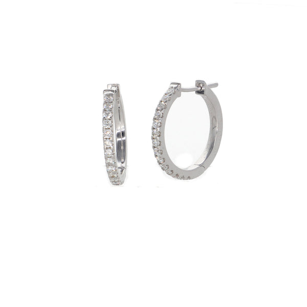 Aros Oro Blanco Argolla y Brillantes AR2507016