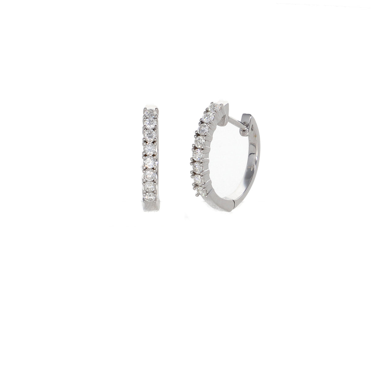 Aros Oro Blanco Argolla y Brillantes AR2507017