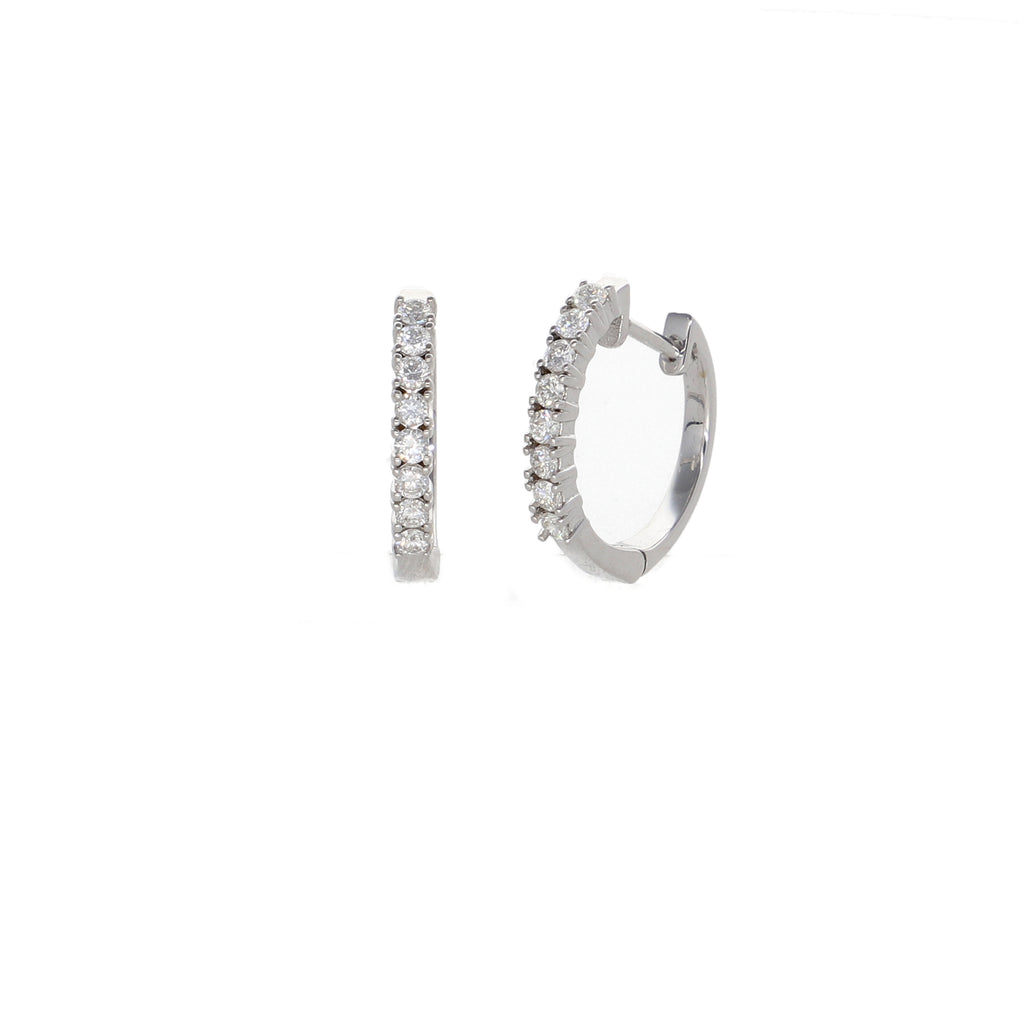 Aros Oro Blanco Argolla y Brillantes AR2507017