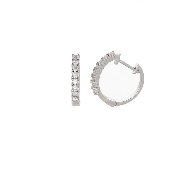 Aros Oro Blanco Argolla y Brillantes AR2507017