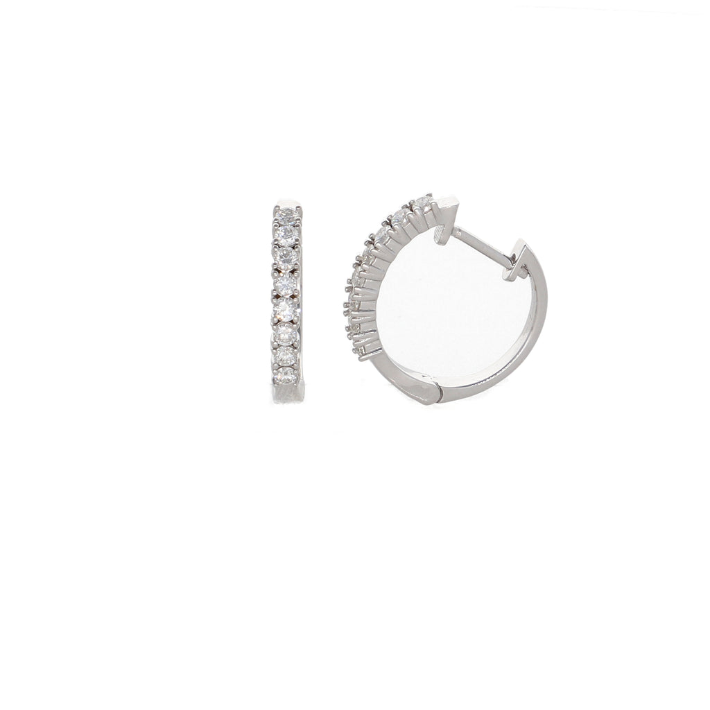 Aros Oro Blanco Argolla y Brillantes AR2507017