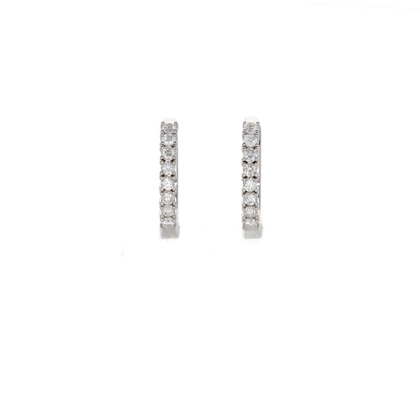 Aros Oro Blanco Argolla y Brillantes AR2507017