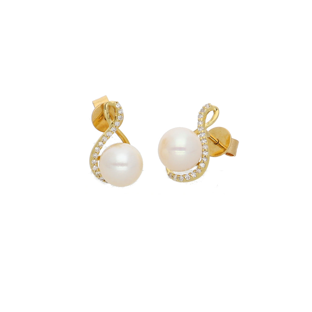 Aros Oro Amarillo Perlas Cultivadas y Brillantes AR2507018