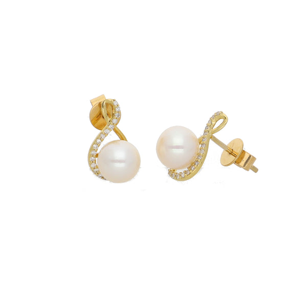 Aros Oro Amarillo Perlas Cultivadas y Brillantes AR2507018