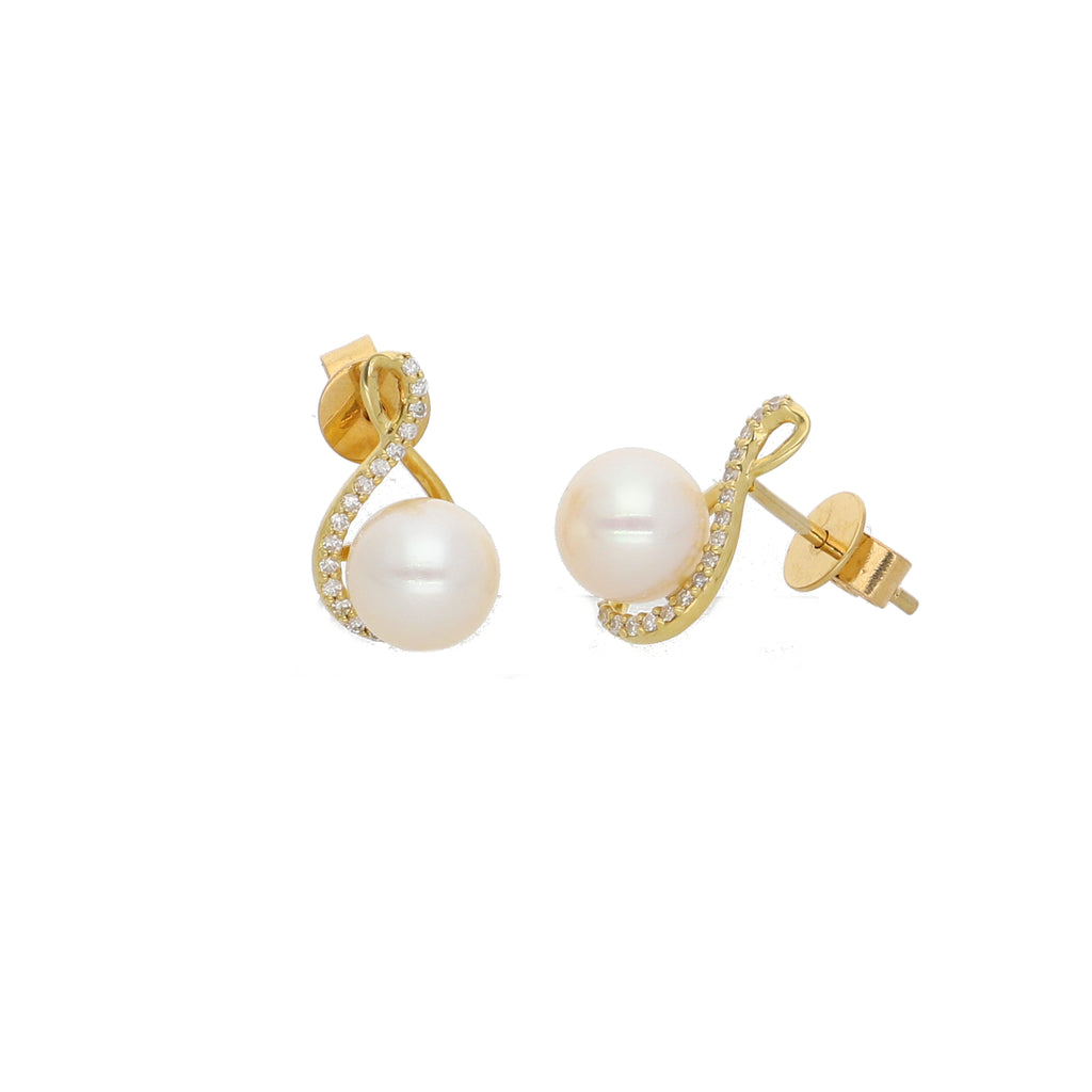 Aros Oro Amarillo Perlas Cultivadas y Brillantes AR2507018