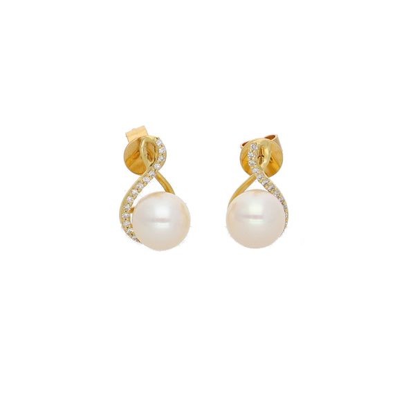 Aros Oro Amarillo Perlas Cultivadas y Brillantes AR2507018