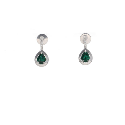 Aros Oro Blanco Esmeralda y Brillantes AR-13846