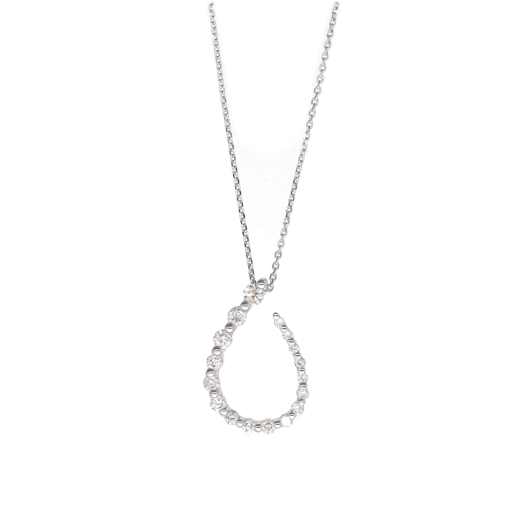 Collar Oro Blanco 14kt y Brillantes CO-13859