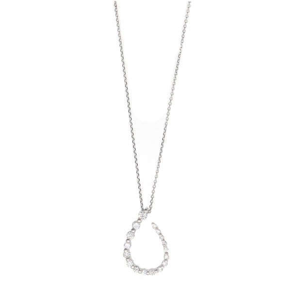 Collar Oro Blanco 14kt y Brillantes CO-13859