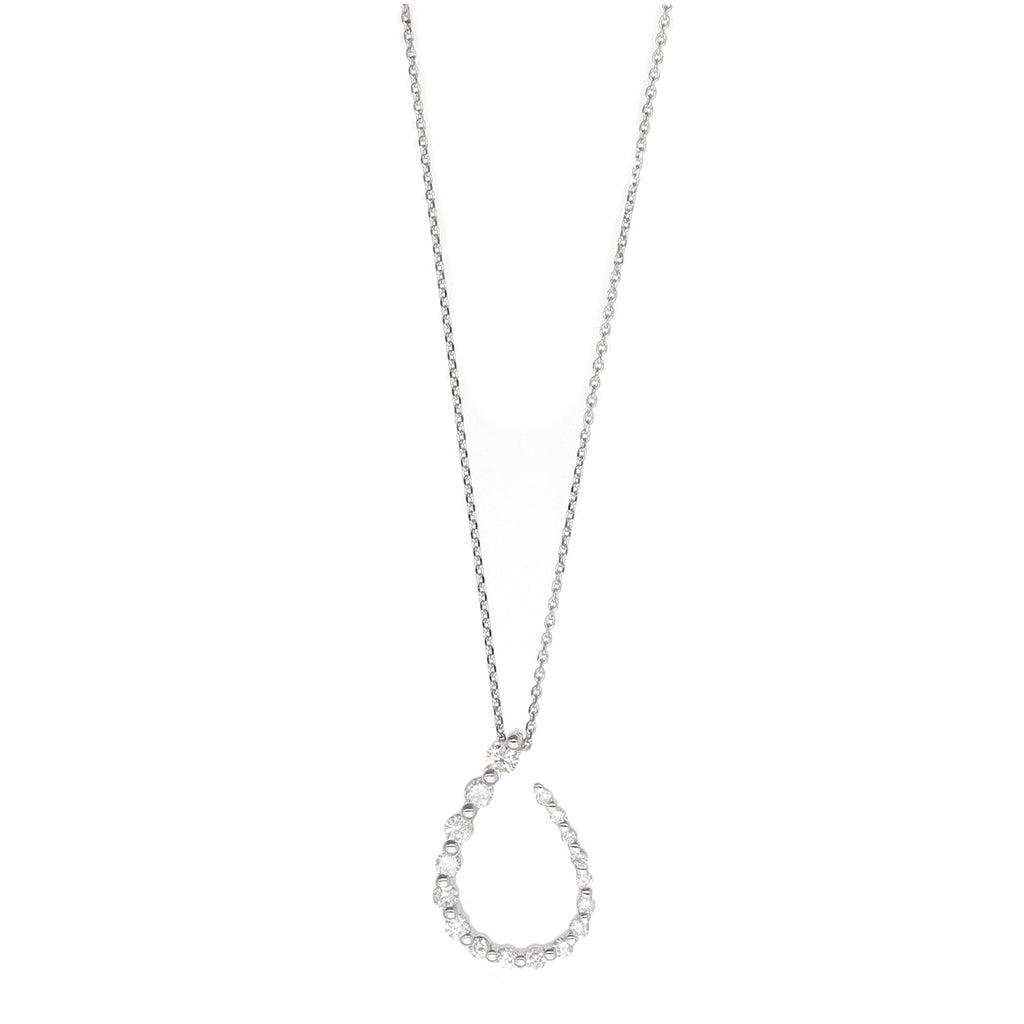 Collar Oro Blanco 14kt y Brillantes CO-13859