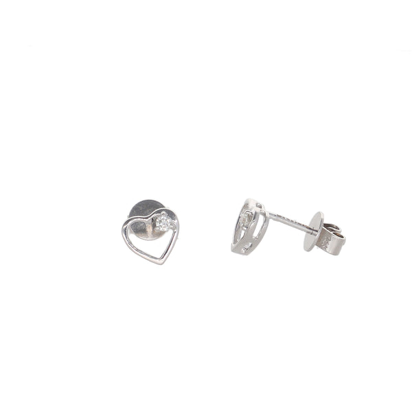 Aros Oro Blanco 14kt y Brillantes AR-13861