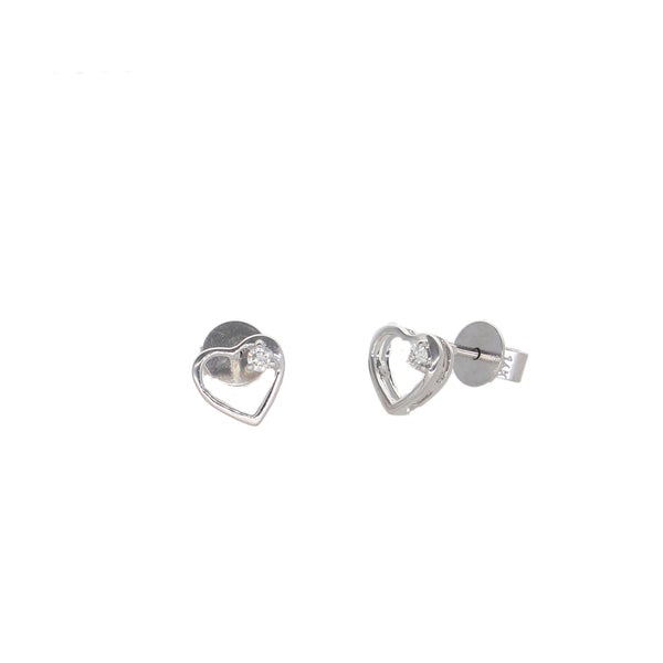 Aros Oro Blanco 14kt y Brillantes AR-13861