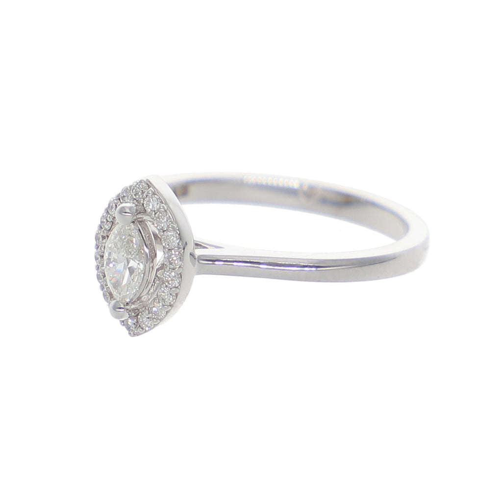 Anillo Oro Blanco Marquise AN-13892