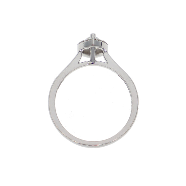 Anillo Oro Blanco Marquise AN-13892
