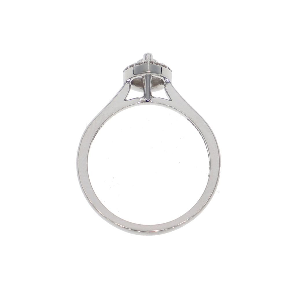Anillo Oro Blanco Marquise AN-13892