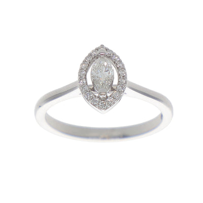 Anillo Oro Blanco Marquise AN-13892