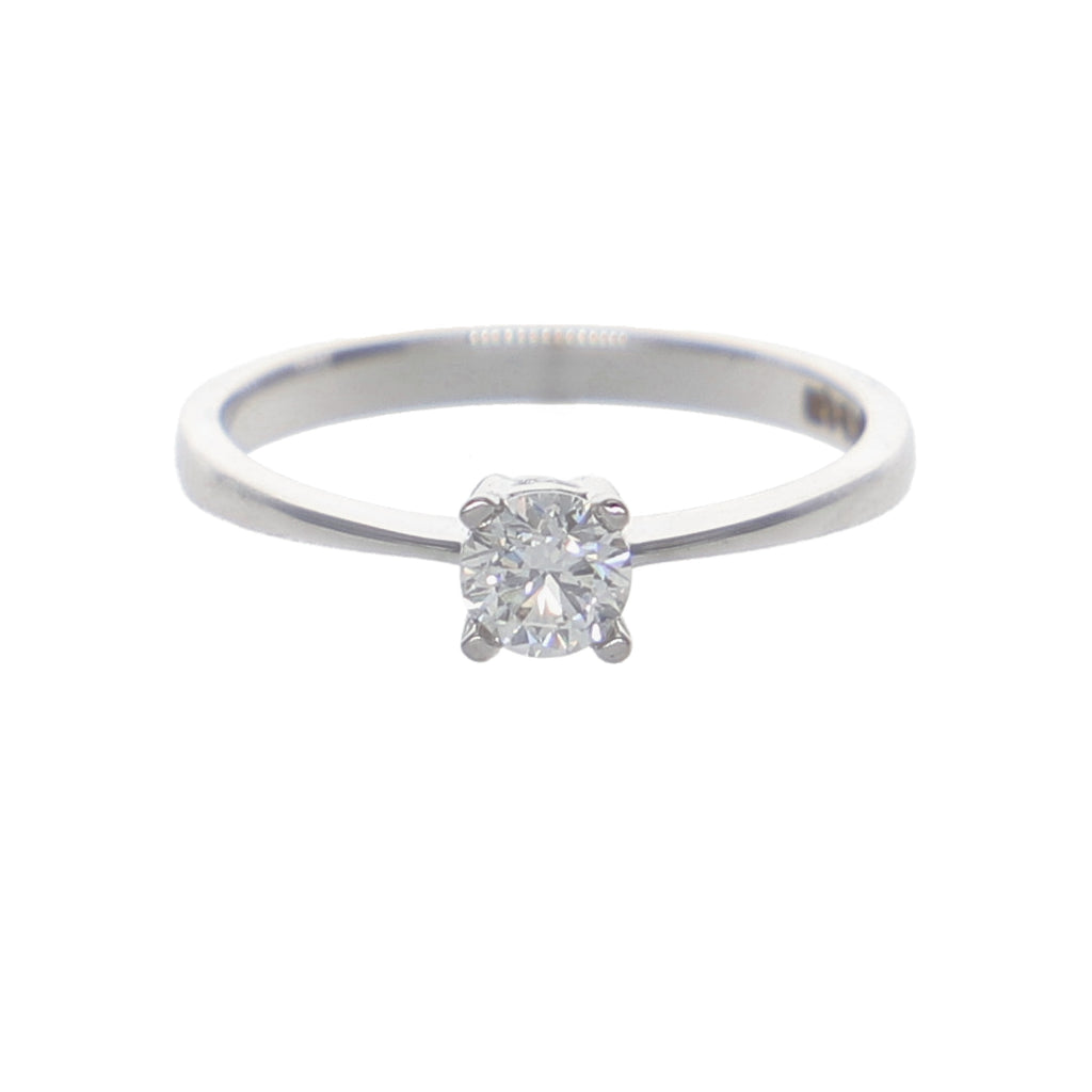 Anillo Oro Blanco Solitario AN-13893