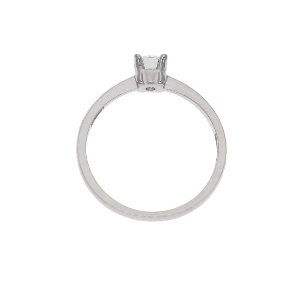 Anillo Oro Blanco Solitario AN-13893