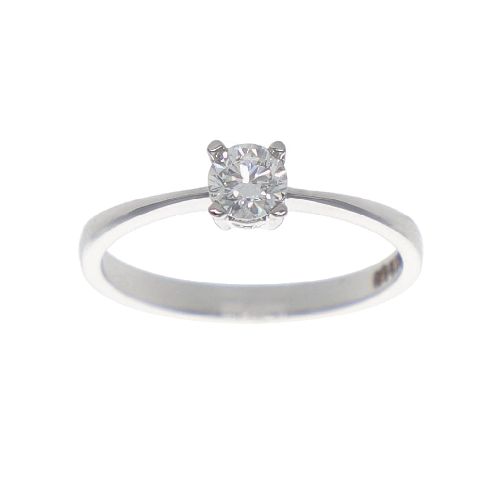 Anillo Oro Blanco Solitario AN-13893