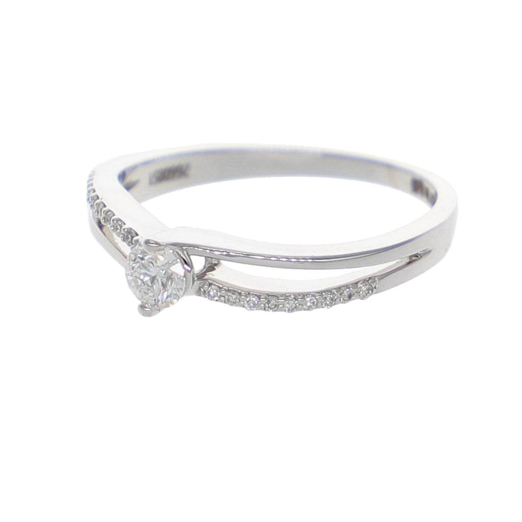 Anillo Oro Blanco Solitario AN-13898