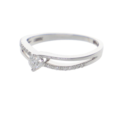 Anillo Oro Blanco Solitario AN-13898