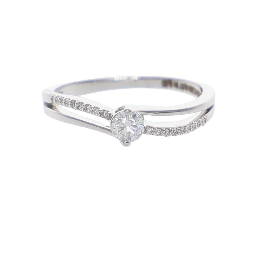 Anillo Oro Blanco Solitario AN-13898