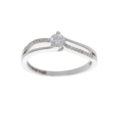 Anillo Oro Blanco Solitario AN-13898