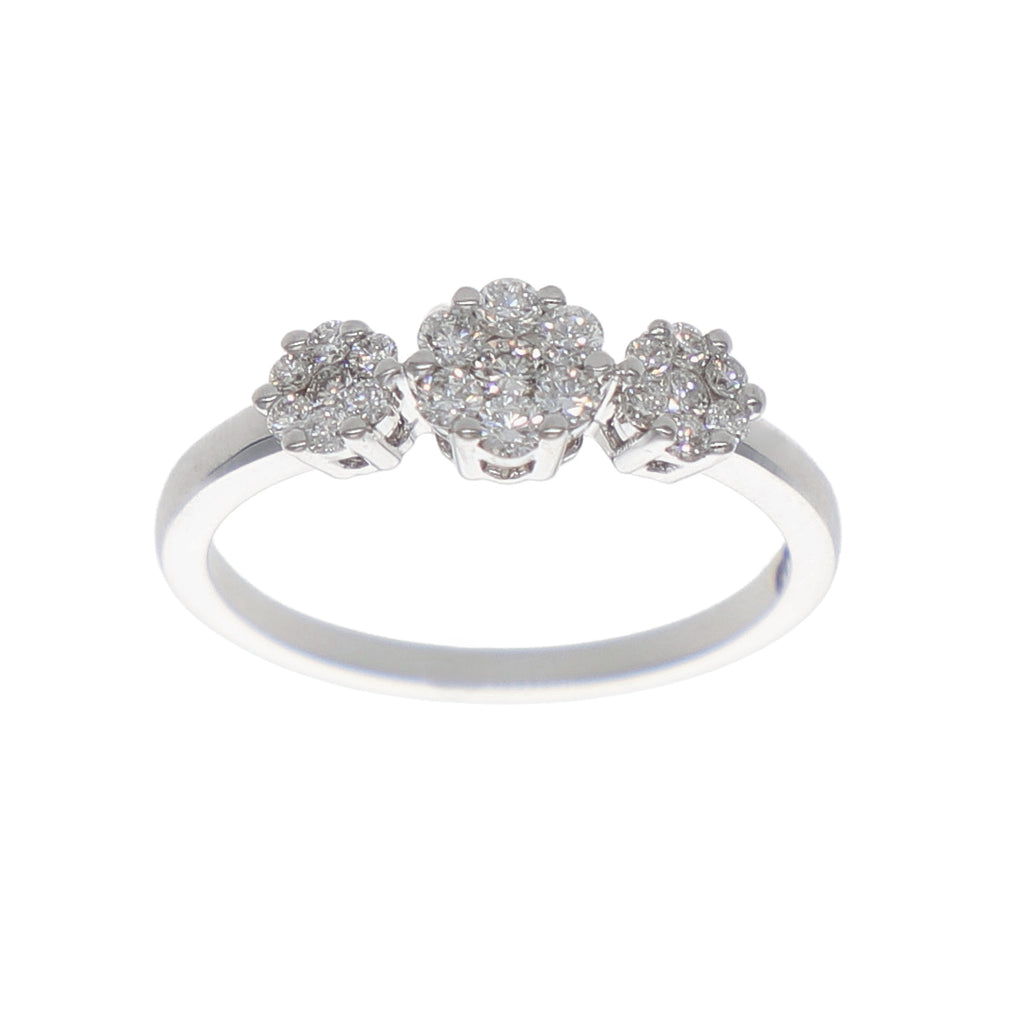 Anillo Oro Blanco Tricillo Ilusión AN-13899
