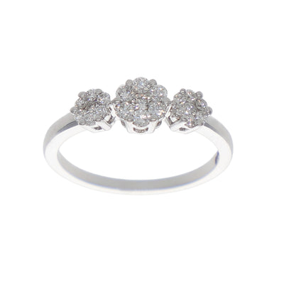 Anillo Oro Blanco Tricillo Ilusión AN-13899