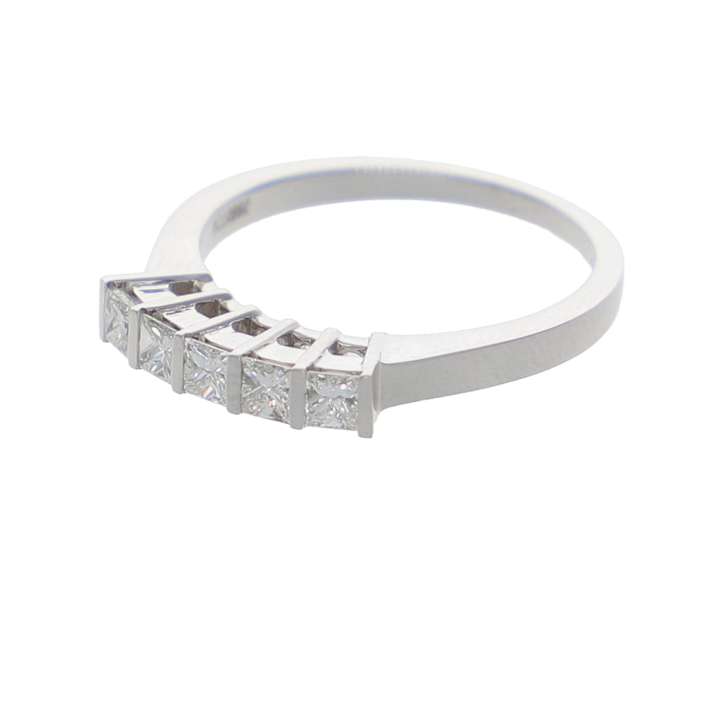 Anillo Oro Blanco Cintillo Princess AN-13900