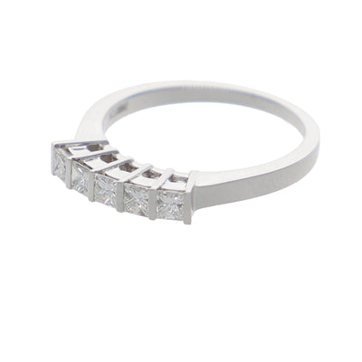 Anillo Oro Blanco Cintillo Princess AN-13900