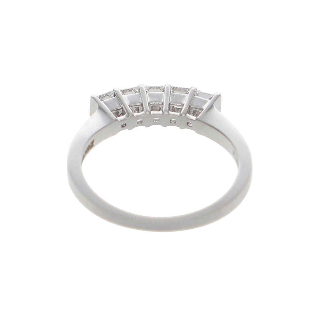 Anillo Oro Blanco Cintillo Princess AN-13900