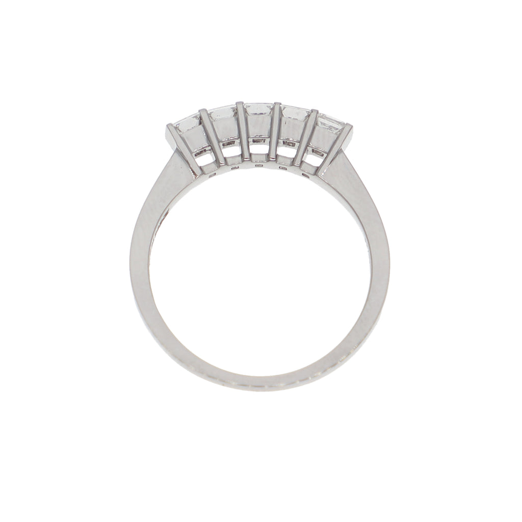 Anillo Oro Blanco Cintillo Princess AN-13900