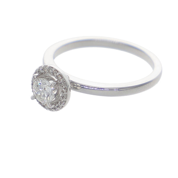 Anillo Oro Blanco Solitario Halo AN-13904