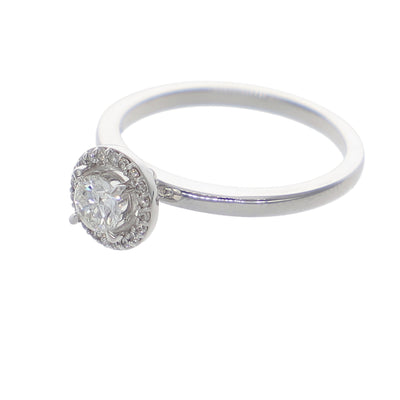 Anillo Oro Blanco Solitario Halo AN-13904