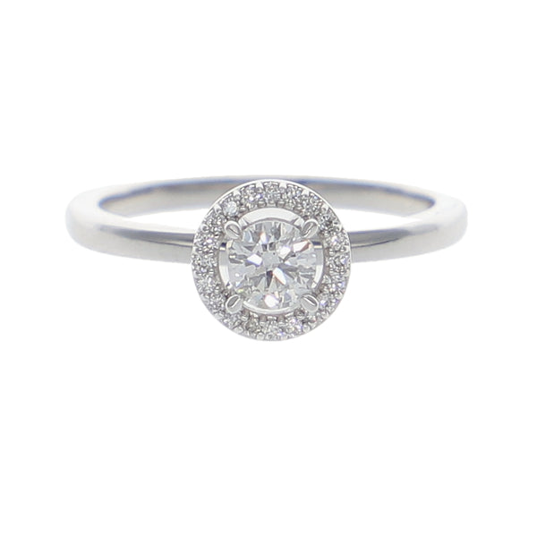 Anillo Oro Blanco Solitario Halo AN-13904