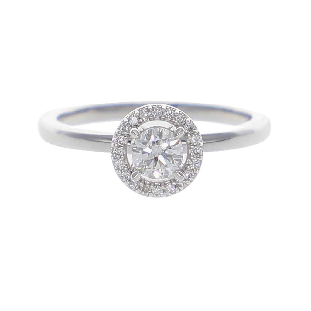 Anillo Oro Blanco Solitario Halo AN-13904