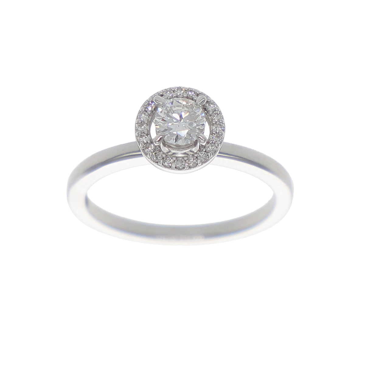 Anillo Oro Blanco Solitario Halo AN-13904