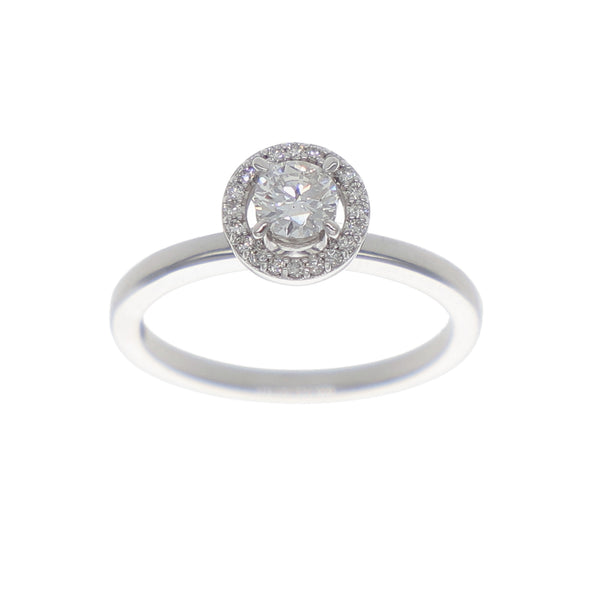 Anillo Oro Blanco Solitario Halo AN-13904