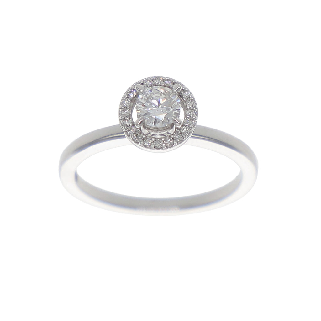 Anillo Oro Blanco Solitario Halo AN-13904